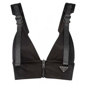 Prada re-nylon black crop top FW21